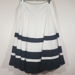 Nine West Sz 4 Skirt Black & White Fit Flare Party